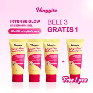 (BELI 3 GRATIS 1) Honnete Intense Glow Underarm Gel - Gel Pemutih & Pencerah Ketiak dan area gelap lainnya - 4 pcs