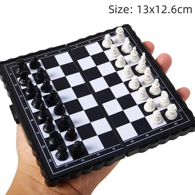 Trò Chơi Cờ Vua Quốc Tế Gấp Gọn Mini, Trò Chơi Cờ Bàn Bằng Nhựa Từ Tính, Di Động, Gia Đình, Ngoài Trời, Đồ Chơi Trẻ Em Nhẹ, 1 Bộ 3x12,6cm