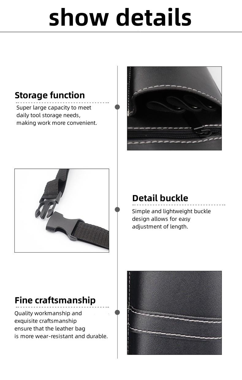 Product Introduction of Bộ dụng cụ làm tóc, dành riêng cho thợ làm tóc, bao gồm kéo cắt tóc, túi chéo chéo và túi da PU 9