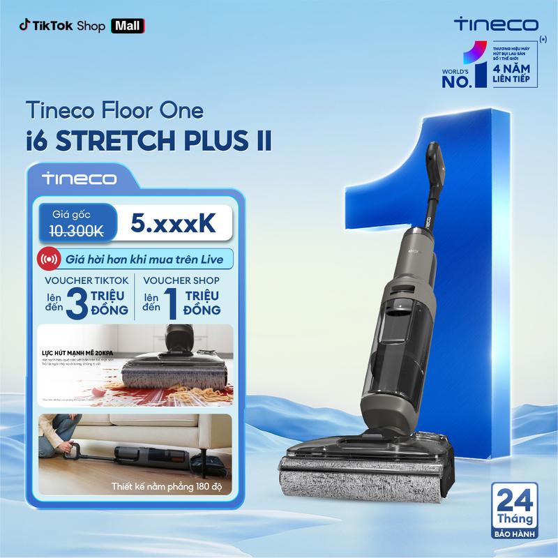 Tineco FLOOR ONE i6 Stretch Plus 2 Máy hút bụi lau sàn khô ướt | Lực hút 22.000