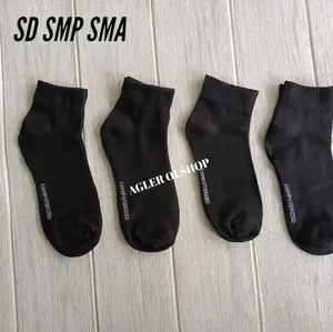 kaos kaki hitam polos pendek ukuran SD SMP SMA - kaos kaki polos warna khusus hitam - kaos kaki hitam tebal ukuran di atas mata kaki Anak Pakaian Fashion