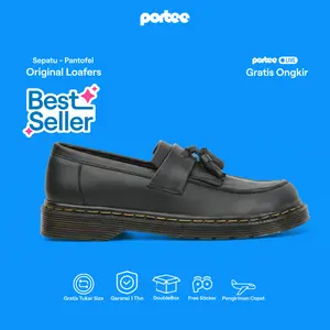 Sepatu Pantofel Portee OG Loafers Pria Hitam – Slip-On Formal Nyaman | Kerja Kuliah undangan Shoes Flat