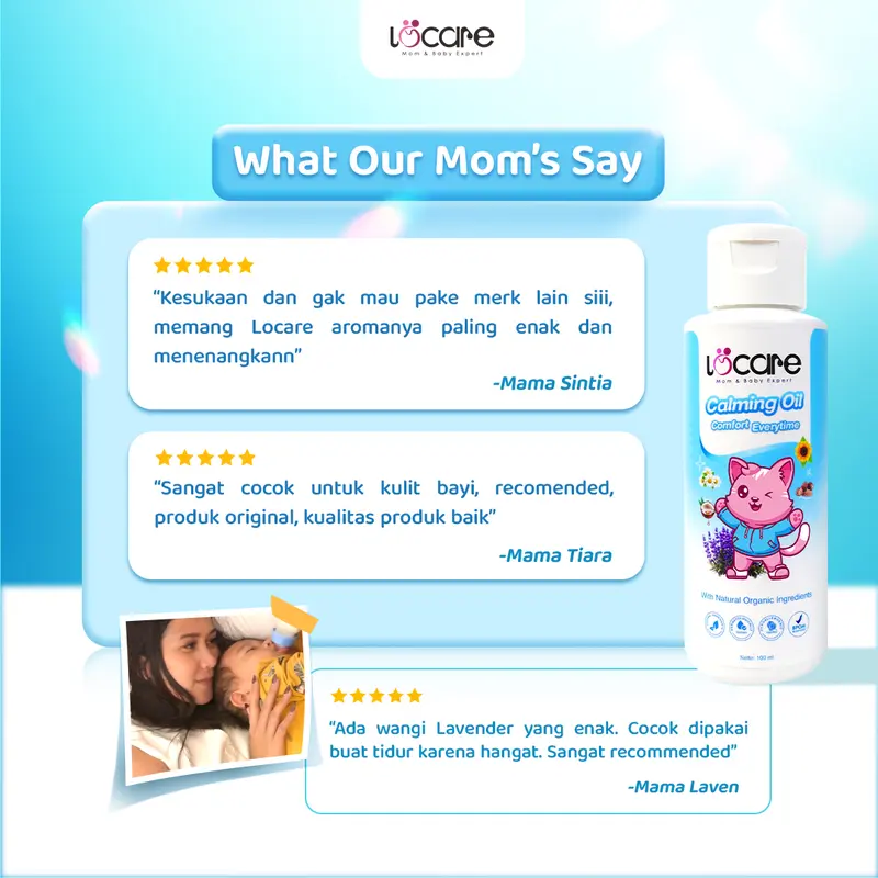 Locare Exlusive Bundling Calming Oil 100ml & Filent Baby CF Balm For Baby With Chamomile, Eucalyptus, Sun Flower, Lavender - Bayi Tidur Nyenyak - Mengurangi Rewel Anak - Hindari Gigitan Nyamuk & Menghangatkan Si Kecil 7