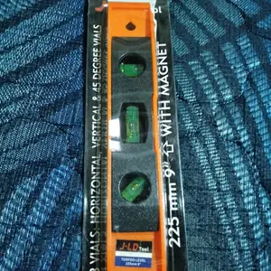 JLD Spirit Level Waterpass Magnet 225mm Mini ABS Plastik - Desain Magnetik, Akurasi Tinggi, Tingkat Torpedo dengan Skala