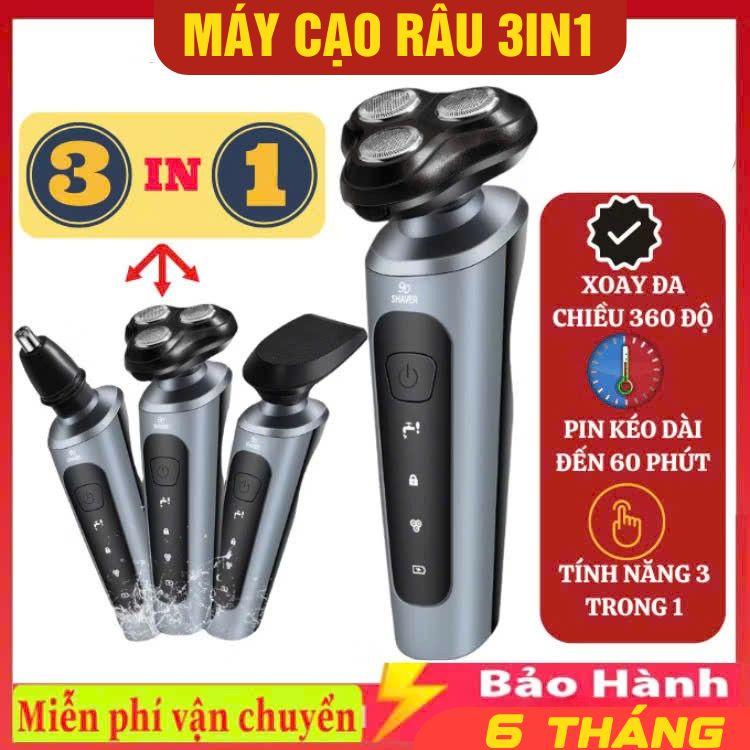  Máy cạo râu đa năng lưỡi cạo râu điện cho nam 3 đầu linh hoạt cạo râu tích hợp tông đơ và tỉa lông mũi maycaoraudanang máy cạo râu thông minh 
