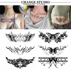 Hình Xăm Dán Tạm Thời, Cho Ngực Và Lưng, Kéo Dài Trong 15 Ngày, Không Thấm Nước, Chống Trầy Xước, Hình Dán Hình Xăm