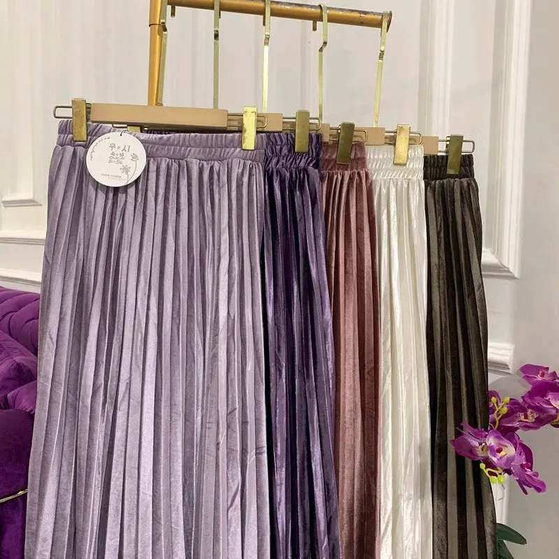 Rok bludru 7/8.rok plisket bludru tebal 7/8 premium 1