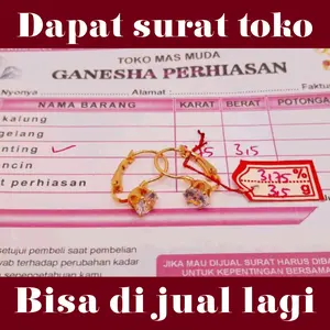 tebus murah anting emas muda permata dapat surat toko