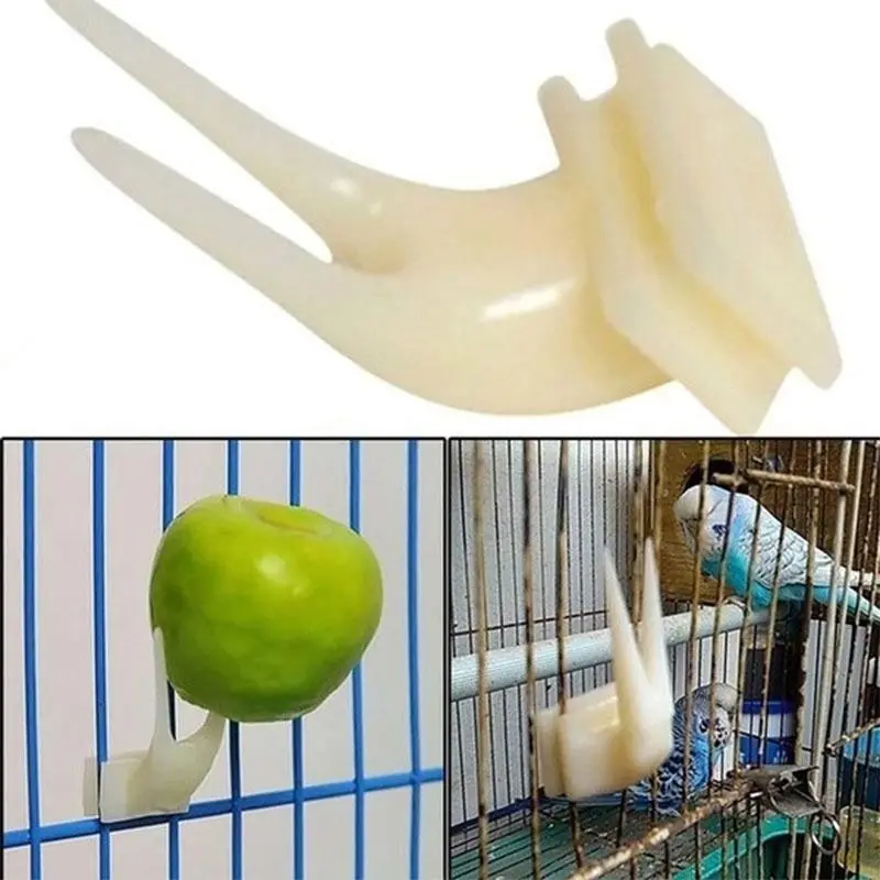 Birds Parrots Fruit Fork Pet Supplies Plastic Food Holder Feeding on Cage Pet Supplies