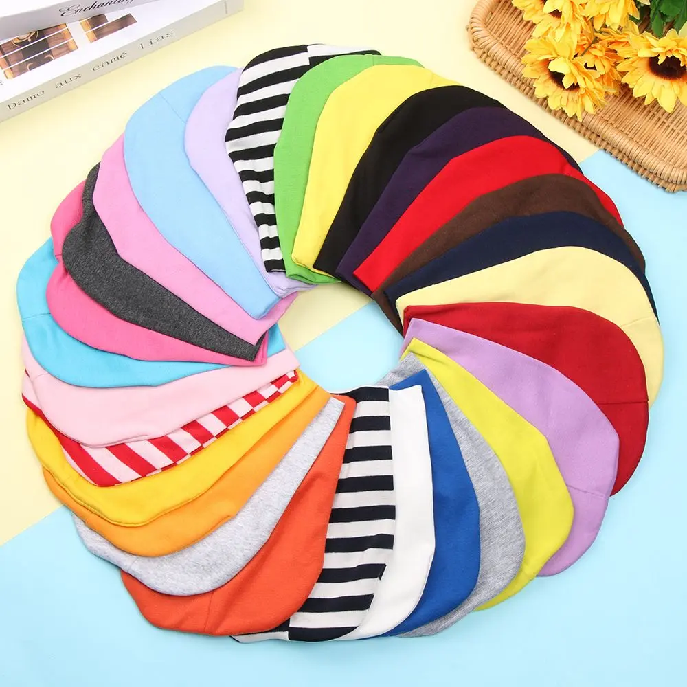 Toy Elf2 Cute Solid Color Woollen Cotton Baby Head Cover Winter Warm Beanies Kids Slouchy Hat Knitted Caps