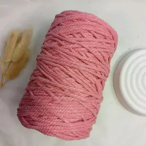 4 mm 500 gr Benang macrame Katun Tali Macrame Murah Warna Pink Cocok Untuk Tas Gantungan Pot Dan Hiasan Dinding