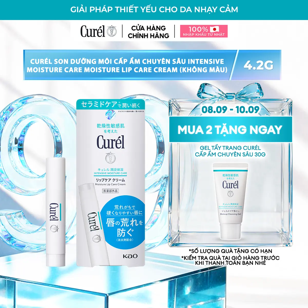 Son Dưỡng Môi Curél Intensive Moisture Care Moisture Lip Care Balm Chuyên Sâu 4.2g
