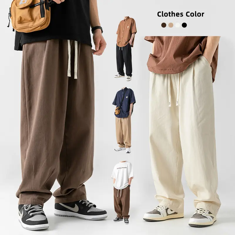 Double pleated design all-in-one trousers for men Pants Menswear Human Beige Plain Lingerie Dalmatian mens  sweatpants gym  pants fancy  pants min  yoongi