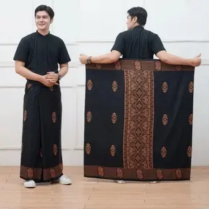 SARUNG BATIK DEWASA ASLI PEKALONGAN WARNA ABU COKLAT Katun Motif Printing Muslim Santri Hitam Muslim sarung  santri