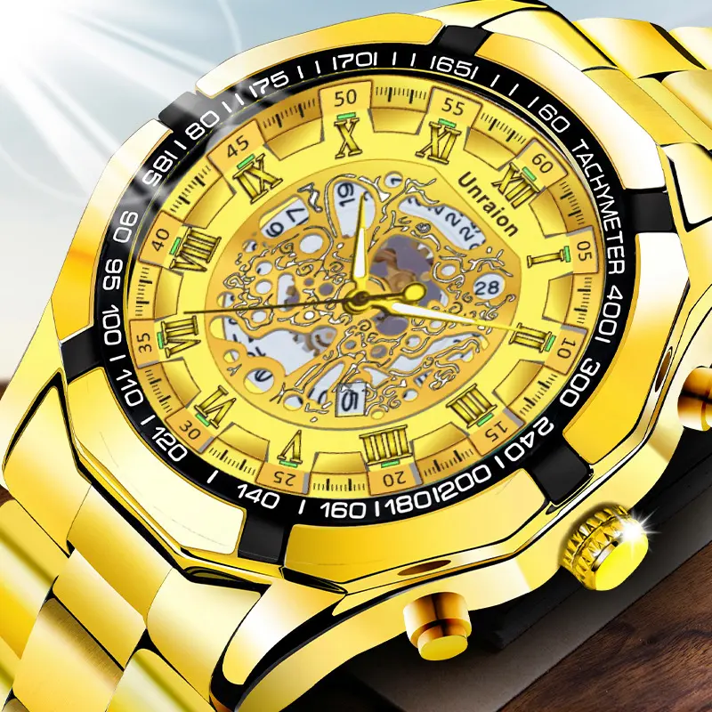Jam Tangan Pria Original 100% Anti Air Bisnis Keren Terbaru Mewah Luxury Stainless Steel Cowok Multifungsi Quartz Analog Watch Berliku Otomatis  W101 0