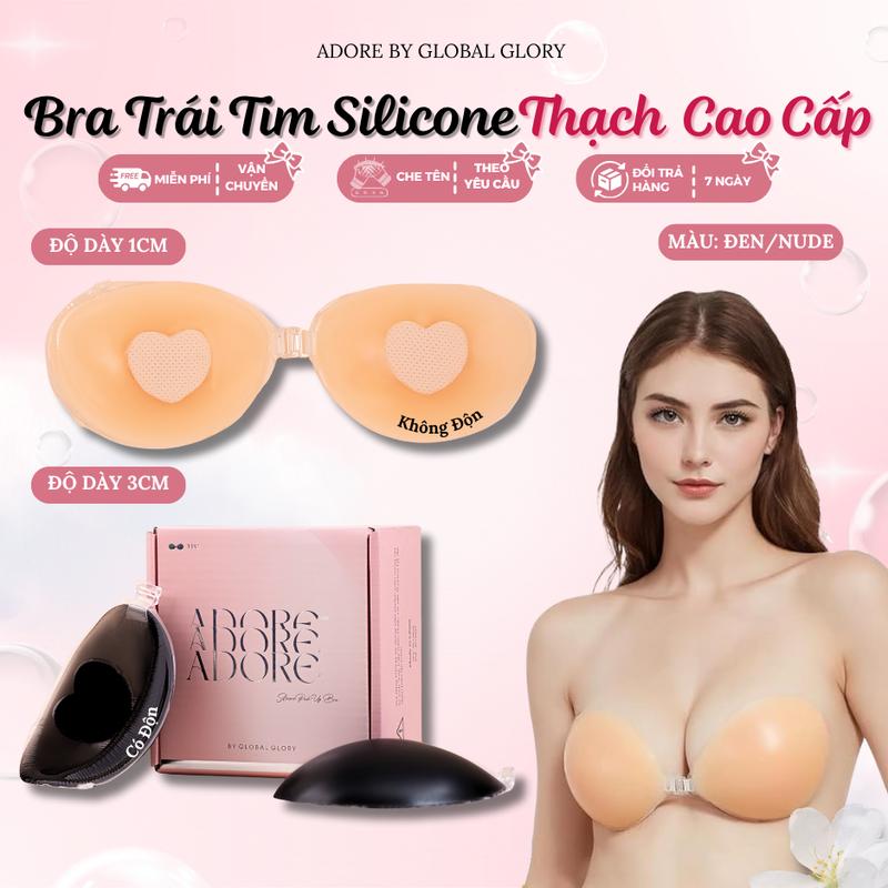 * Ưu Đãi Hôm Nay Áo Bra Dán Nâng Ngực Silicone Thạch Hai Loại KHÔNG CÓ ĐỘN Hình Trái Tim Nâng Ngực Tạo Khe Gom Quả Trong Suốt Bám Dính Tốt Có Thể Tái Sử Dụng Màu Trong Mịn An Toàn Cho Da