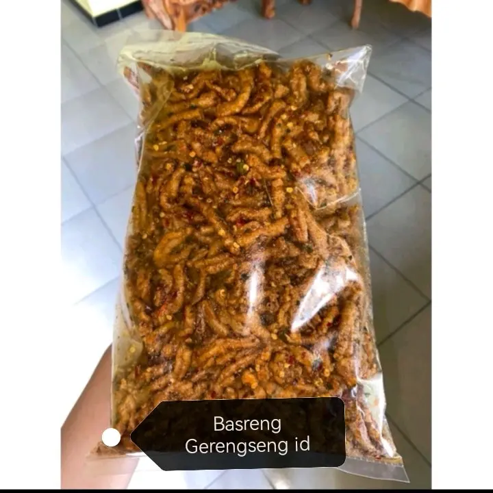 Keripik usus ayam crispy pedas daun jeruk 1kg