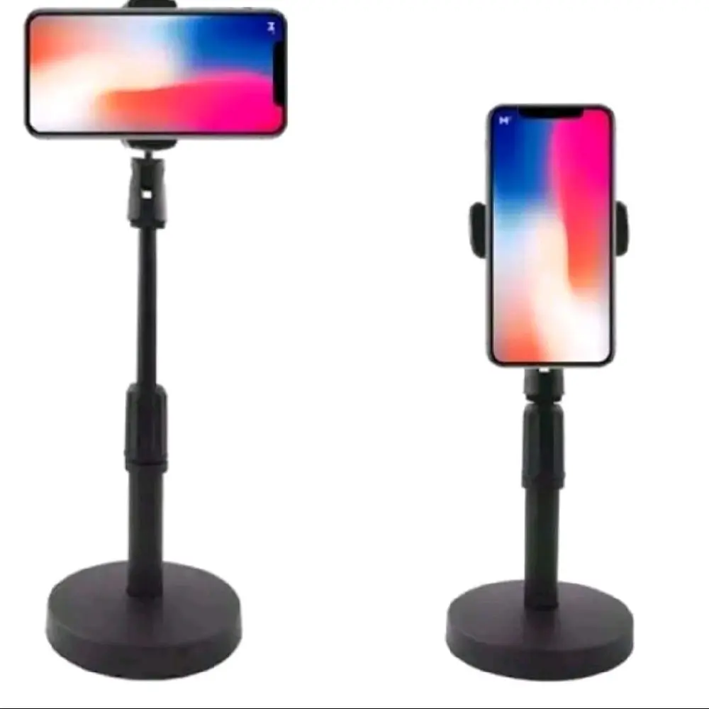 Stand Holder Berdiri HD 25 Holder Standing Hp Tongsis Selfie Panjang Warna Hitam HD 25 Standing Dudukan Hp Putar 360° Tripod Plastik Meja