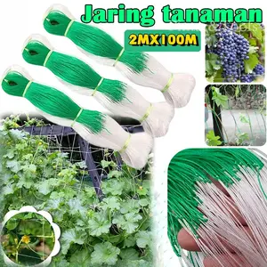 2M x 100M Jaring Rambatan Tanaman – Green Trellis Net untuk Sayuran, Kebun & Clematis