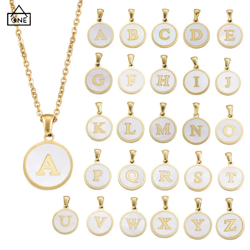 COD❤️Kalung Huruf Temperamen Sederhana Serbaguna 26 Huruf Rantai Klavikula Paduan Kalung Huruf-A.one 0