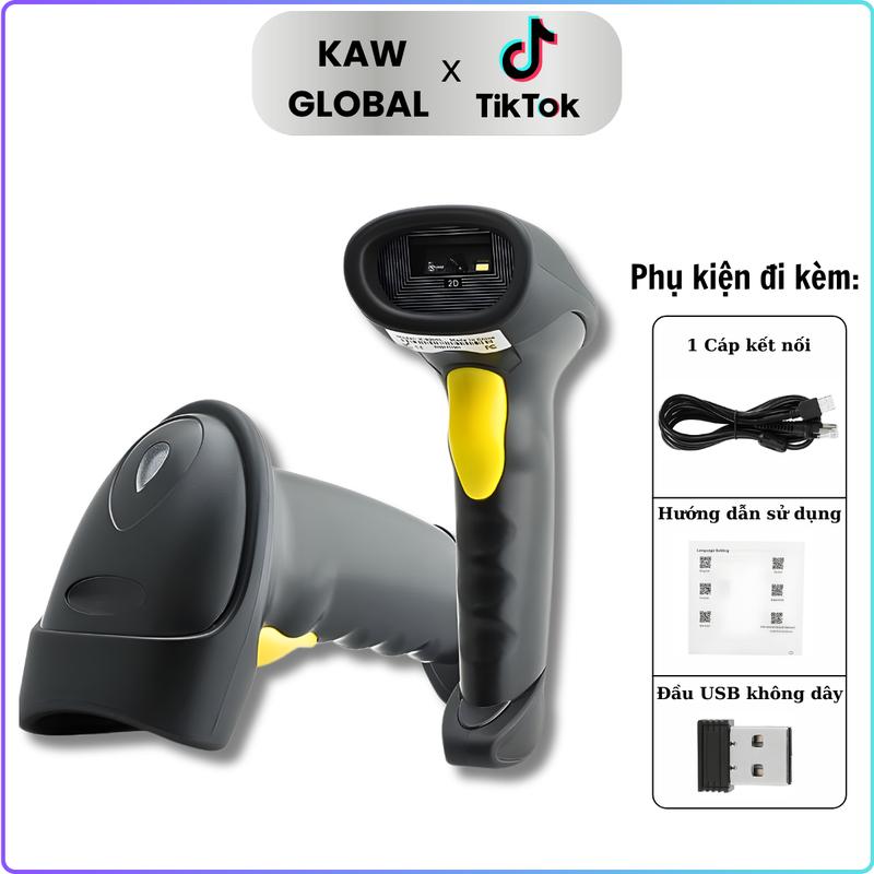 KAW Global Máy quét mã vạch Kaw 2D, Không Dây, Bluetooth 5.0, Quét Mã Vạch Đa…