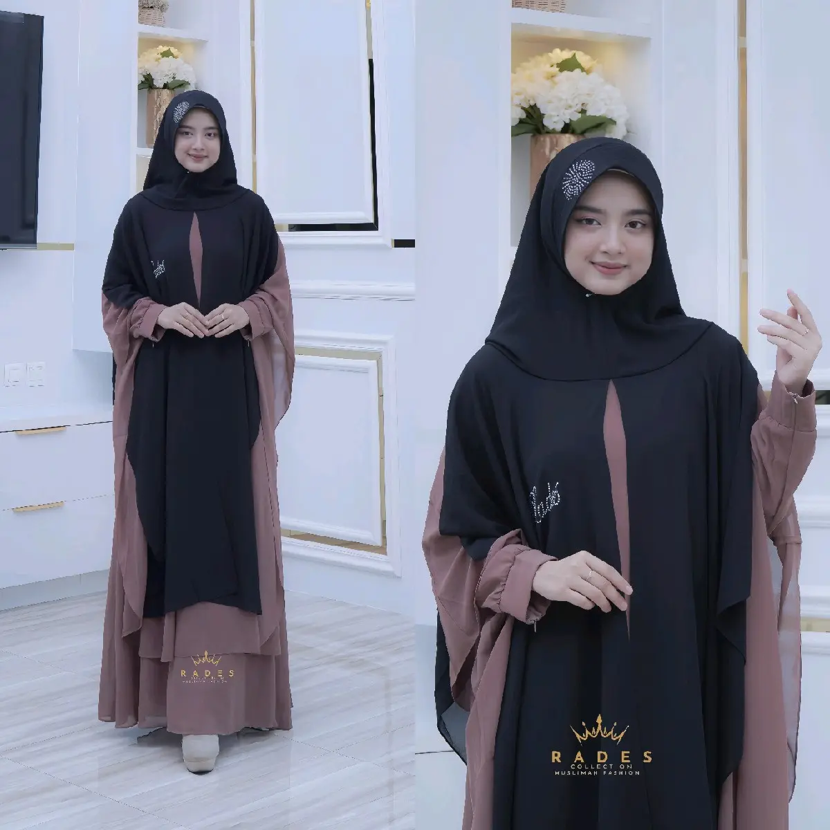 Gamis Sakeena Set Khimar Syari Jubah Dua Layer Bahan Ceruty Babydoll Busui Full Puring Gamis Wanita Muslimah Remaja Dewasa Jumbo Cantik Nyaman Pengajian Umroh Lebaran Elegan Ibu Menyusui Mewah Formal