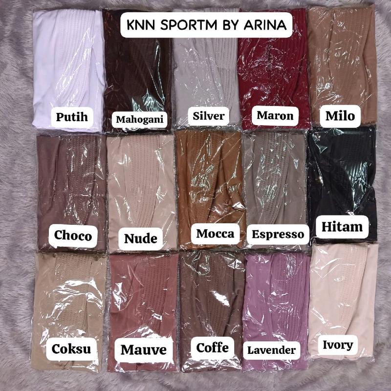 (isi 6 pcs)SPORT OVAL M ACRYLIC jersey by arina hijab | KNN M Kerudung Instan Wanita Muslim Bergo 1
