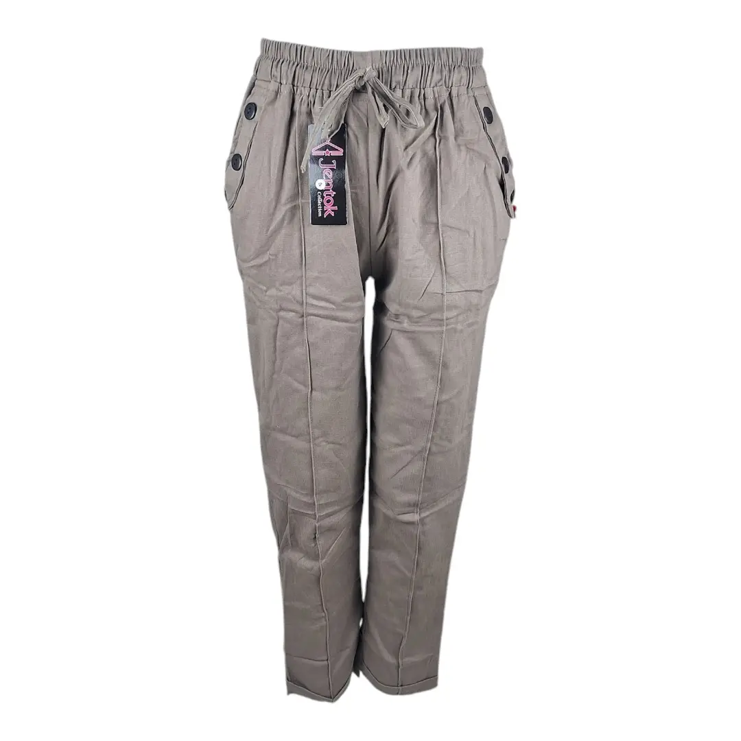 Baggy Pant Wanita Panjang Model Jinjit/Panjang belakang Variasi kancing 3 disaku Samping