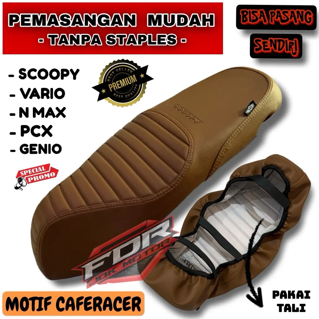 COVER JOK CAFERACER (PAKAI TALI)#SCOOPY#NMAX#PCX Motor karpet