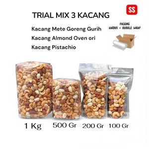 TRIAL MIX KACANG METE GORENG BAWANG ASIN.ALMOND DAN PISTACHIO