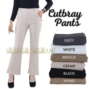 AAC Elizabeth Cutbray Pants, Celana Cutbray Bahan Melar Elastis Soft Jeans, Celana Kerja Wanita Panjang, Celana Kantor Casual Dan Formal Kulot Katun Karet Hitam Basic