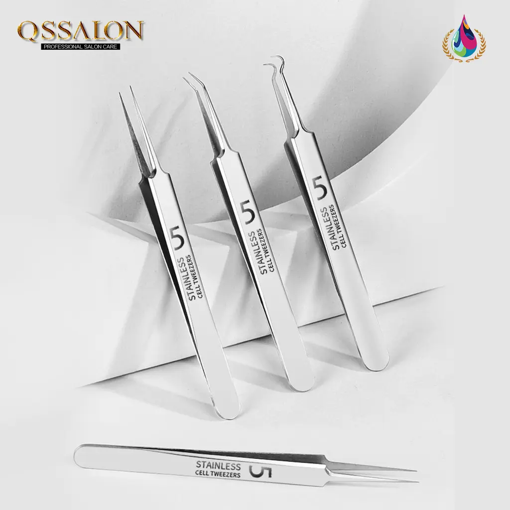 QSSALON Blackhead Remover and Acne Needle Tool Set - German Ultra-fine Tweezers, Blackhead Clip, Comedone Extractor, Pore Cleaner for Beauty Face Skin Care Salon Special