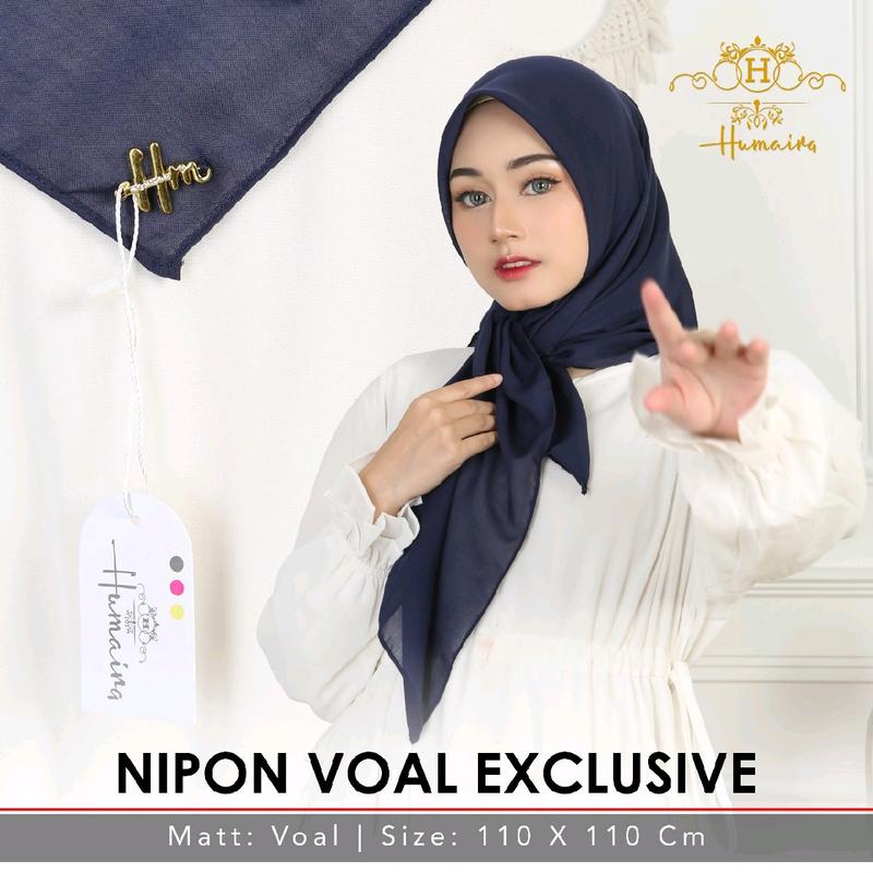 HUMAIRA-Hijab Segiempat Voal Jepang Premium Exclusive/Kerudung Segiempat Vial Jepang Premium Exclusive 8