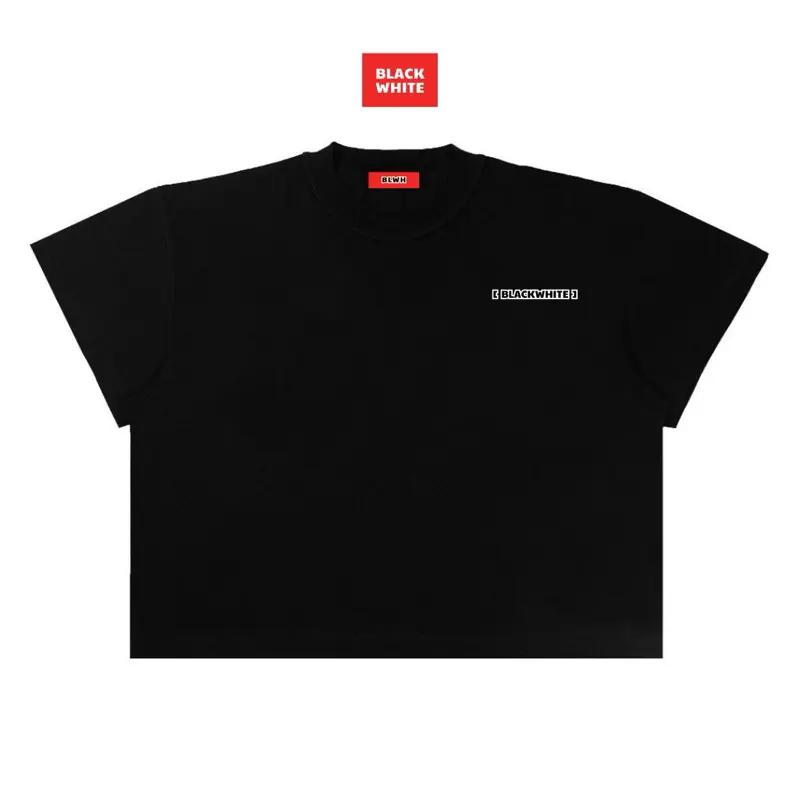 BLWH - Áo Thun Boxy BlackWhite Logo Simple/ Black Cotton 2C | Áo Thun Nam Nữ | BLWHSTU