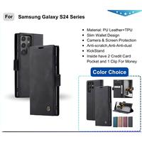 Gambar Case Compatible For Samsung Galaxy S24 Ultra Plus CaseMe 013 Flip Leather Case - Black, S24 Ultra dari Supcase Official ID Kota Administrasi Jakarta Barat 3 Tokopedia