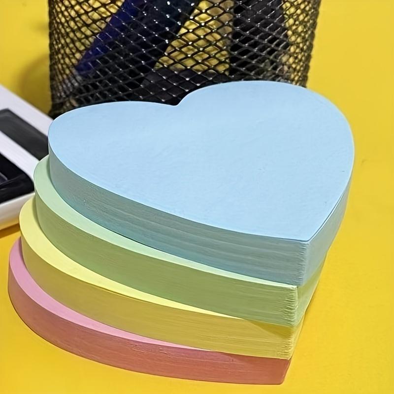 Heart Shaped Sticky Note, 4pcs/set Cute Self-adhesive Removable Post-it Note, Sticky Memo Pad For Office School (100 Sheets/Pad) 2