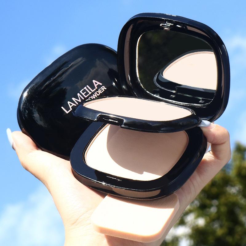  Phấn phủ 2 tầng Lameila Kiềm Dầu Che Khuyết Mịn Dưỡng Da Kháng Nước có gương Nữ Trang Điểm Cosmetic Mỹ Phẩm Women 