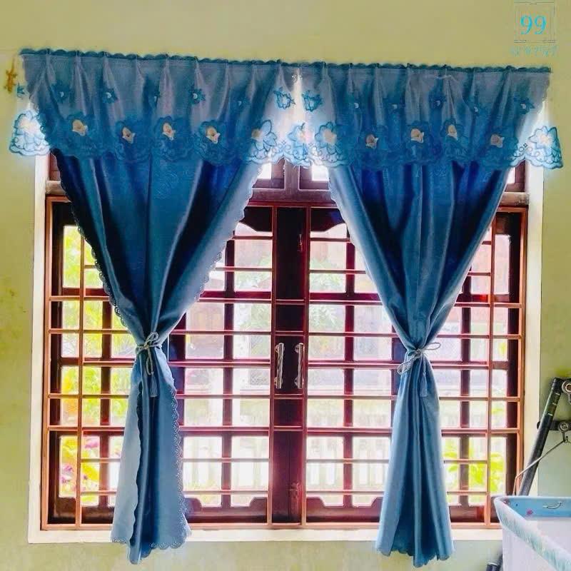  rèm cửa dán tường chống nắng không cần khoan màn cửa dán tường họa tiết chìm 3d cao cấp Decor trang trí phòng ngủ rèm cửa 