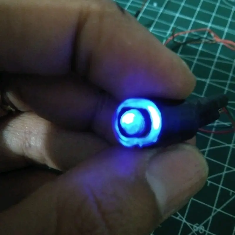 Miniatur Biled (blueXwhite)- Cocok untuk Kerajinan DIY - harga 1pcs lampu lis biru lampu utama putih 1