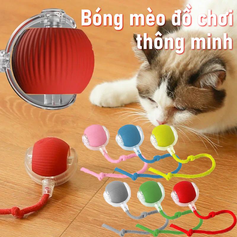 Bóng Lăn Tự Động Cho Mèo Thông Minh, Đồ Chơi Tương Tác Cho Thú Cưng Chạy Điện Có Thể Sạc Lại Đuôi Giả, Thích Hợp Để Huấn Luyện Chó Mèo, Thiết Kế Bắt Chước Đuôi Chuột, Dung Lượng Pin 150MAh