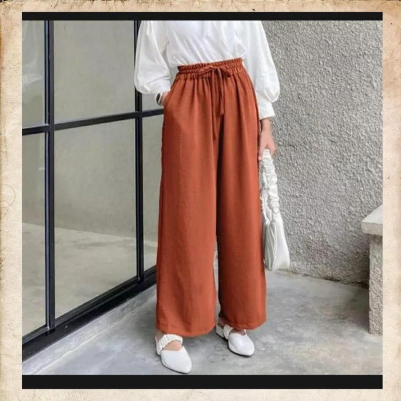 Celana Kulot Crinckle Premium Jumbo Highwaist AirFlow Jumbo Dan Standard | Kulot Crinkle Air Flow Panjang Dewasa Wanita 2