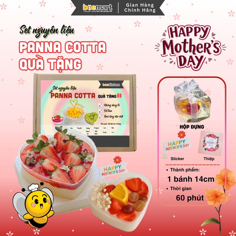 Set tự làm Panna cotta quà tặng 7 mẫu siêu xinh Nhà Bee- thành phẩm bánh tặng kèm hộp đựng xinh xắn - Cake