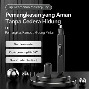 LFJ07 Alat Cukur Bulu Hidung Kuping Alis & Kumis Praktis untuk Pria Kepala Pisau Dicuci Nyaman dan Bersih