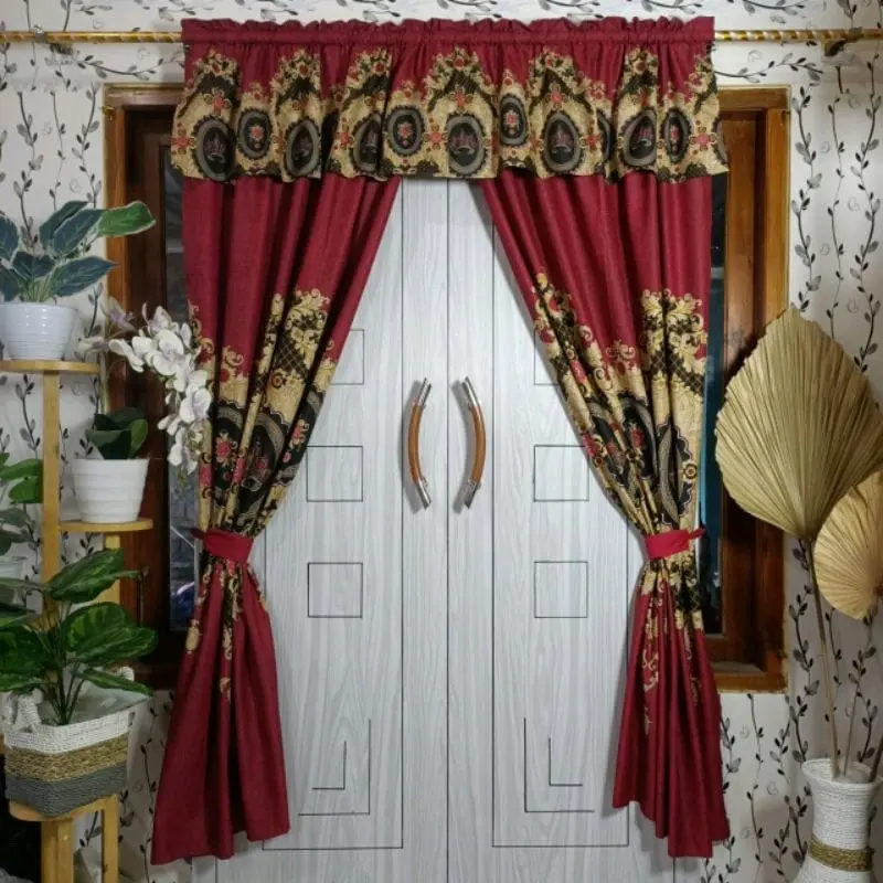 GORDEN SERUT PINTU DAN JENDELA PAKET HEMAT 100 RIBU DAPAT 5 PCS BAHAN KATUN MOTIF ELEGANT Tali 7