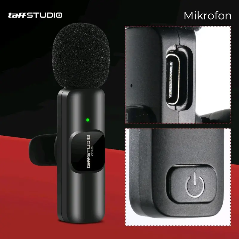 TaffStudio Mikrofon Wireless Lavalier Portable USB Type C 1