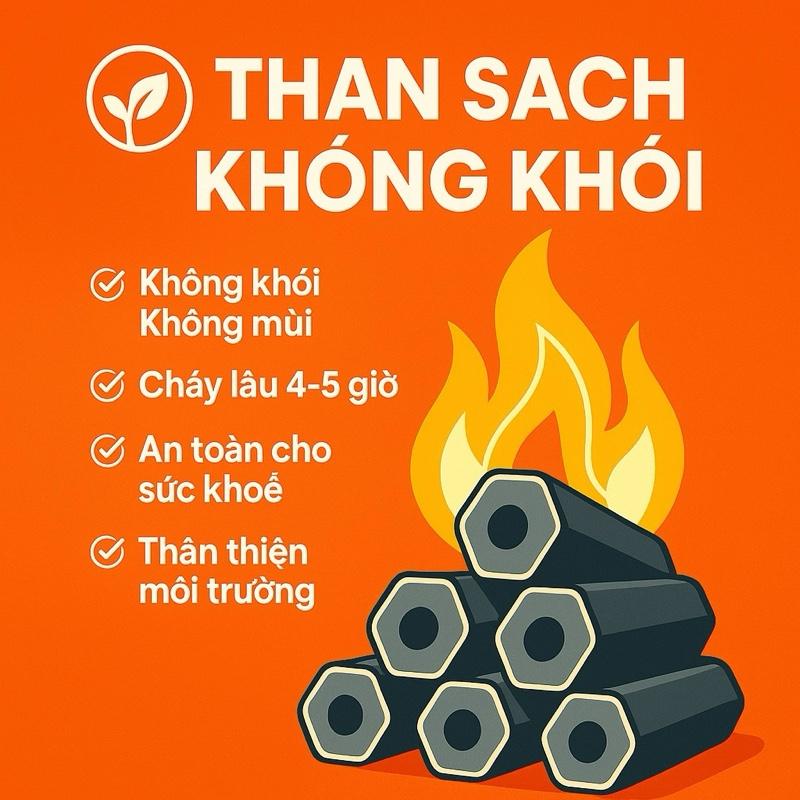 Than sạch không khói than nướng camping BBQ than sinh học
