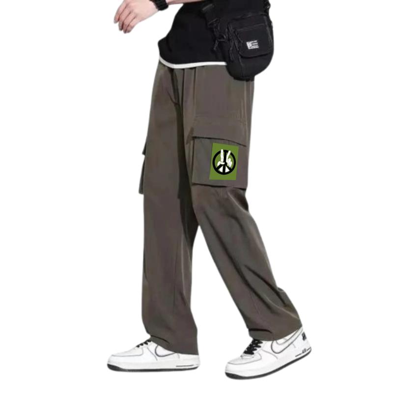 Celana Cargo Panjang Pria Loose Pants Fashion Oversize Korean Style - Hitam - Formal 3