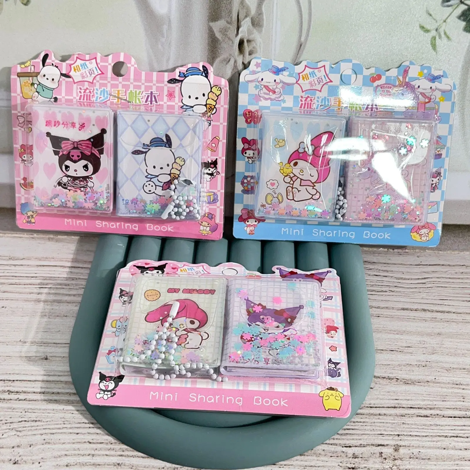 Mini Sharing Book Sticker Sanrio My Melody / Cinnamoroll / Kuromi 1 set isi 2 Water Glitter XM-8