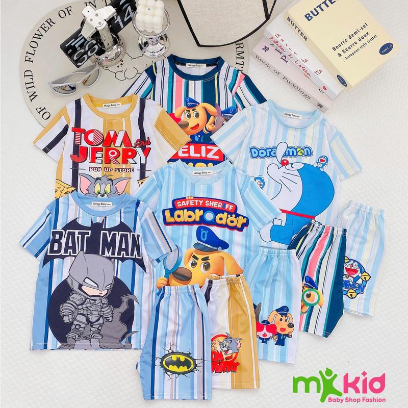 Bộ Quần Áo Cộc Tay MKKIDSHOP Cho Bé Trai 7-27kg Cao dưới 1m2 | Đồ Bộ Mặc Nhà, Đồ Ngủ Thun Lạnh In 3D | Chất Thun Thái Co Giãn 4 Chiều Mềm Mát