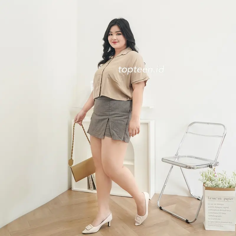 Davi Oversized Crop Top Panjang Rayon Atasan 5